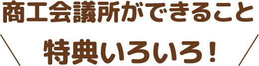 商工会議所ができること特典いろいろ!